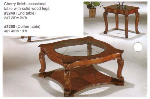 3 PC CHERRY FINISH TABLE SET