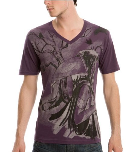 G by GUESS Grim V-Neck Tee, PURPLE (M)