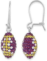Sterling Silver Swarovski Elements Minneapolis Spirit Football Earrings