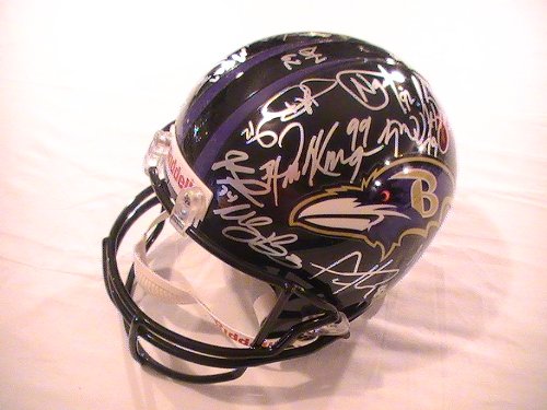 2011 BALTIMORE RAVENS TEAM SIGNED AUTOGRAPHED FULL SIZE HELMET JOE FLACCO RAY LEWIS COA + HOLOGRAM