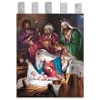 Church Banner - Gifts of the Magi - Cotton Canvas with Archival Inks and UV Coating - Border Rings for Rod Hanging. Print Size 24"x36"