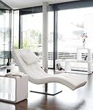 SalesFever Tiara Designer Liege weiß mit vernickeltem Gestell