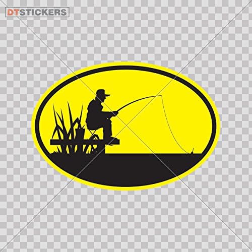 Vinyl Stickers Decal Man Fishing Pier For Helmet waterproof Eps10 Shark Illustrations And (18 X 12,2 Inches) Fully Waterproof Printed vinyl sticker