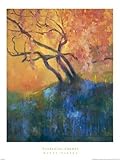 IMAGE OF Flowering Cherry Beautiful MUSEUM WRAP CANVAS Print with Added BRUSHSTROKES Dawna Barton 27x36