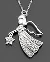 14k White Gold Diamond Angel Pendant (1/10 ct. t.w.)