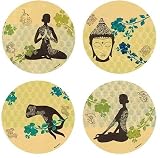 Set of Four Just Breathe Occasions Drink Coasters - Style XVDQ1