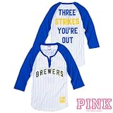 Milwaukee Brewers Victoria's Secret PINK&Atilde;&macr;&Acirc;&iquest;&Acirc;&frac12; Raglan Henley Baseball Tee