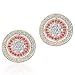 Star Glamour: Gold Vermeil Designer Inspired Voile Style Stud Earrings with Created Ruby and CZ Diamond