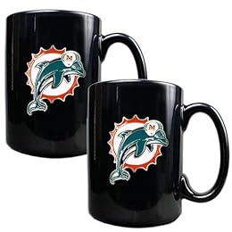 2 Pc Miami Dolphins Coffee Mug Set - Black : Target from target.com