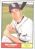 2010 Topps Heritage Baseball Card # 355 Ben Zobrist - Tampa Bay Rays - Mint Condition - MLB Trading Card Shipped In Protective ScrewDown Display Case!