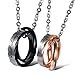 Fate Love Couple Necklace His and Hers Matching Pendants Necklace Set Stainless Steel Pendant Necklace with 20 Inch Link Chain Anniversary Gift (be my lover)