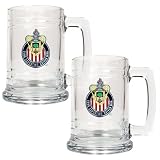 Club Deportivo Chivas Usa 2-Piece 15 Ounce Glass Tankard Set (Primary Team Logo)