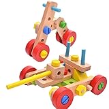 Happy Cherry 赤ちゃん 組み立て玩具 取り外し可能な パズル 木のおもちゃ 45ピース 多機能 積み木 知育玩具 (男女共用、3歳から)