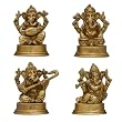 Mini Music Ganesh Statues - Set of 4 - FREE Shipping