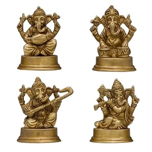 Mini Music Ganesh Statues - Set of 4 - FREE Shipping