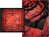 ULRIKE Square China Silk Scarf – Dante’s inferno bordered with a crisp black edge.