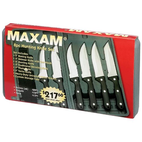 Maxam® 8pc Stainless Steel Hunting / Fishing Knife Set Maxam® 8pc Stainless Steel Hunting / Fishing Knife Set