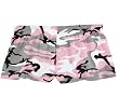 Pink Camouflage Cammo Novelty Print Jersey Cotton Girl Boxers Mini Itty Bitty Shorts 1" Inseam, Covered elastic waist, 100% cotton,