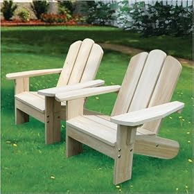 Two Kids Patio Chairs 13689 - Unfinished Fir, Indoor / Outdoor, for Ages 2 to 5, Free Drawing Book