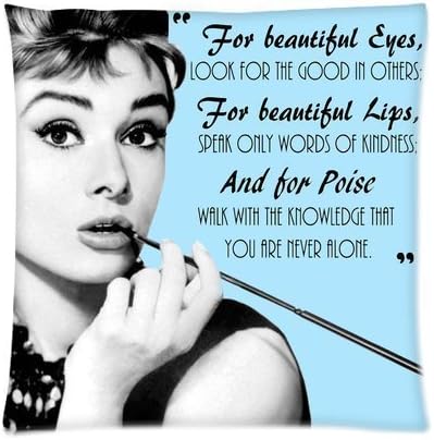 Mark Fashion Custom Audrey Hepburn Quotes Throw Pillow Covers 16 x 16 Pillowcase Cover by Mark Fashion79