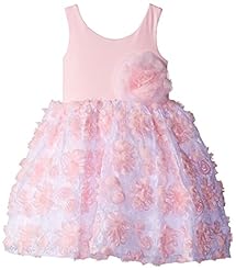 Girls Polyester/Knit Lace Sleeveless Round Neck Flower-Girl Dress 