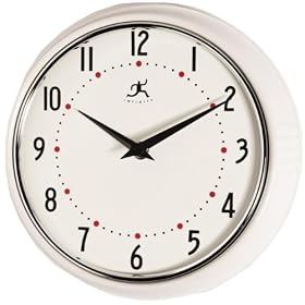 White Retro Round Metal Wall Clock