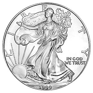 1999 American Silver Eagle Dollar - 1 oz. .999 Pure Silver - Choice Brilliant Uncirculated-image