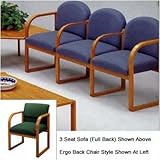 IMAGE OF Contour Series 3 Seat Sofa with Center Arms (ergo back) Finish: Walnut, Material: Renaissance Wineberry Vinyl