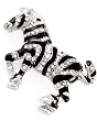Silvertone Clear Rhinestone Zebra Brooch Pin Fashion Jewelry