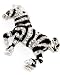 Silvertone Clear Rhinestone Zebra Brooch Pin Fashion Jewelry
