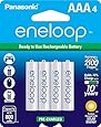 Panasonic BK-4MCCA4BA Eneloop AAA 2100 Cycle Ni-MH Pre-Charged Rechargeable Batteries, 4 Pack