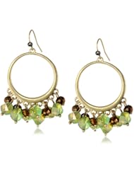 Kenneth Cole New York "Tropics" Two-Tone Shaky Faceted Bead Circle Drop Earrings
