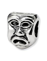 Sterling Silver Tragedy Mask Charm Bead Fits Pandora Chamilia Biagi Bracelet