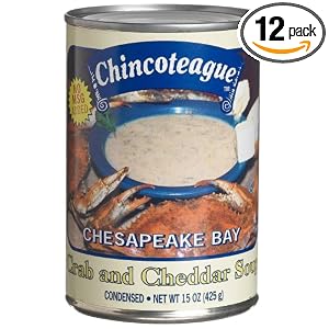 Chincoteague Seafood Crab and Cheddar Soup, 15-Ounce Cans (Pack of 12) by Crab Soups