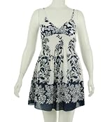 Raviya Spaghetti Strap Border Print Dress