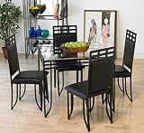 Set of 2 Black Square Chairs, 18W x 17D x 38.25H each