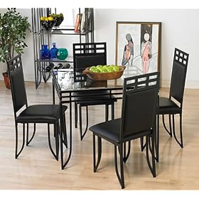 Set of 2 Black Square Chairs, 18W x 17D x 38.25H each