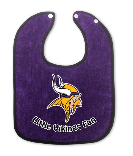 Minnesota Vikings NFL Football Team Infant Baby 2-Tone Snap Baby Bib