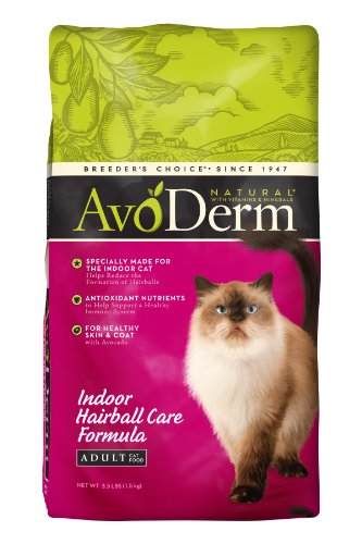 AvoDerm Natural Indoor Hairball Care Formula Adult Cat Food, 3.5-Pound