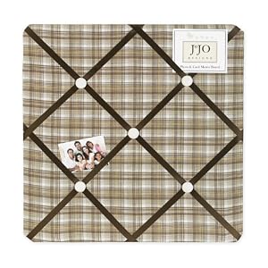 Chocolate Teddy Bear Fabric Memory/Memo Photo Bulletin Board