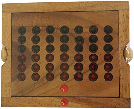 CMStar Portable Wooden Four in a Row Classic Grid Game Set