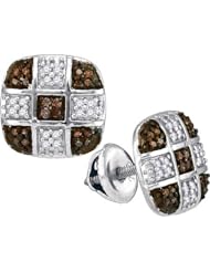 10KT White Gold 0.25 CTW-Diamond Micro-Pave Earring
