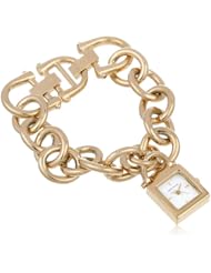 Anne Klein Womens AK/1174CHRM Gold-Tone Charm Bracelet Watch