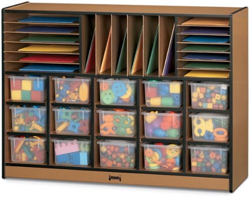 Sproutz Sectional Cubbie-Tray Mobile Unit - with Clear Trays - Red