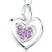 0.25ct Round Cut Amethyst Heart Pendant in Sterling Silver