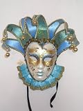 Venetian Mask - Light Blue Female with Collar/LA MASCHERA DEL GALEONE MASKS