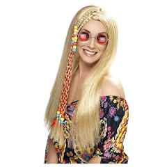 Hippie Per�cke blond Str�hne Flower Power Hippieper�cke