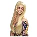 Hippie Per�cke blond Str�hne Flower Power Hippieper�cke