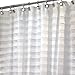 InterDesign Tuxedo Fabric Shower Curtain, 72 x 72, White