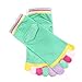 Wrapables Colorful Five Toe Socks Set of 5, Grey/Purple/White/Blue/Green